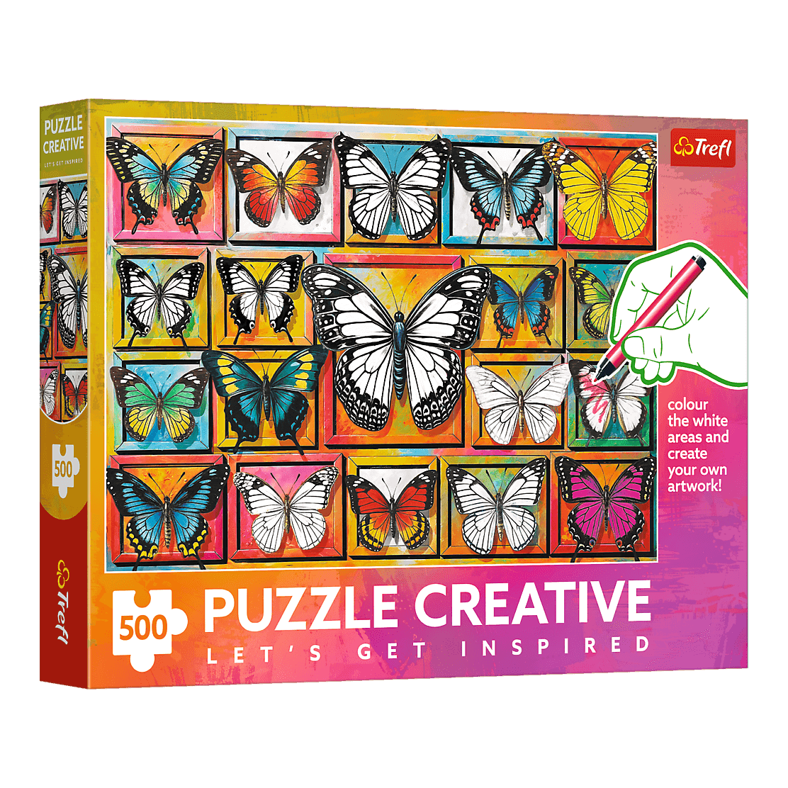 Pillangókollekció - színező kirakó Trefl 500 darabos kirakó puzzle (TR-37561) - puzzlegarden
