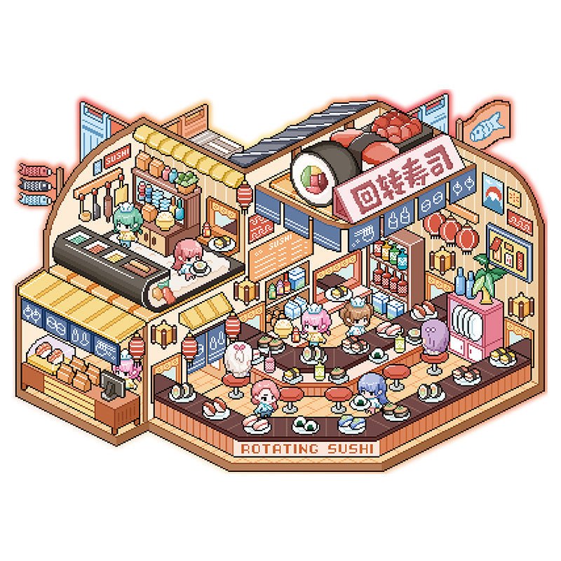 Pixel - sushi ház - matricajelenet Simno 1 darabos kirakó puzzle (SN-6941776322191) - puzzlegarden