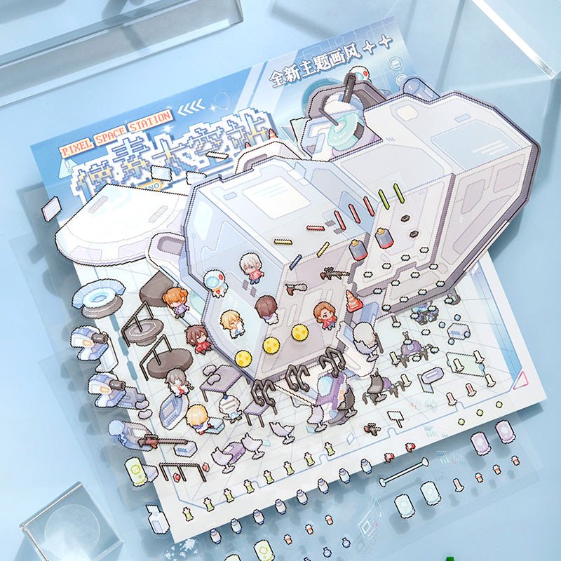 Pixel űrállomás - matricajelenet Simno 1 darabos kirakó puzzle (SN-6941776322184) - puzzlegarden