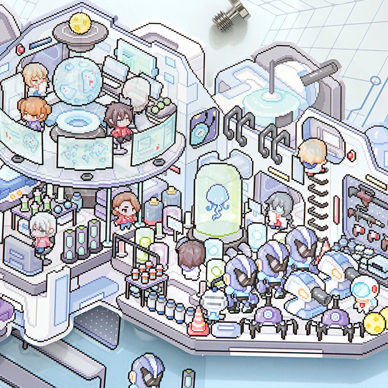 Pixel űrállomás - matricajelenet Simno 1 darabos kirakó puzzle (SN-6941776322184) - puzzlegarden