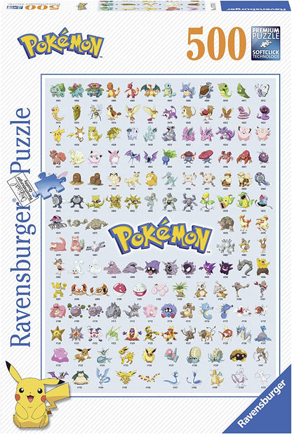 Pokémon - az első 151! Ravensburger 500 darabos kirakó puzzle (RA-14781 4005556147816) - puzzlegarden
