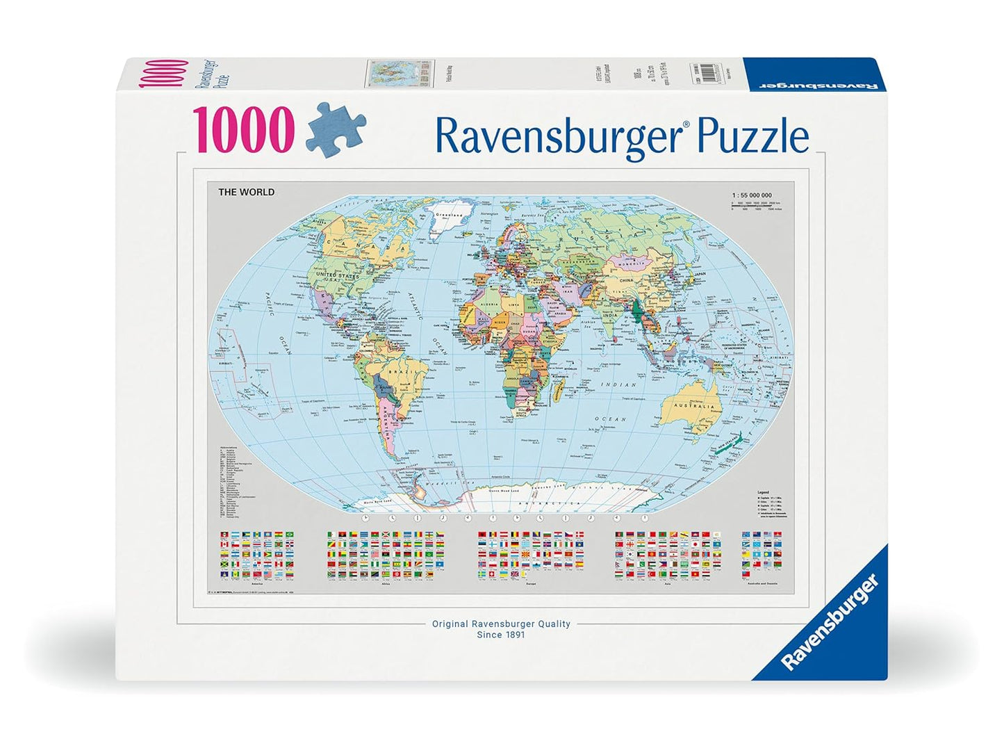 Politikai Világtérkép II. Ravensburger 1000 darabos kirakó puzzle (RA - 12000065 4005555000655) - puzzlegarden