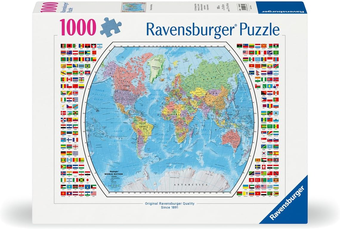 Politikai Világtérkép - kisebb dobozos Ravensburger 1000 darabos kirakó puzzle (RA - 12000664 4005555006640) - puzzlegarden