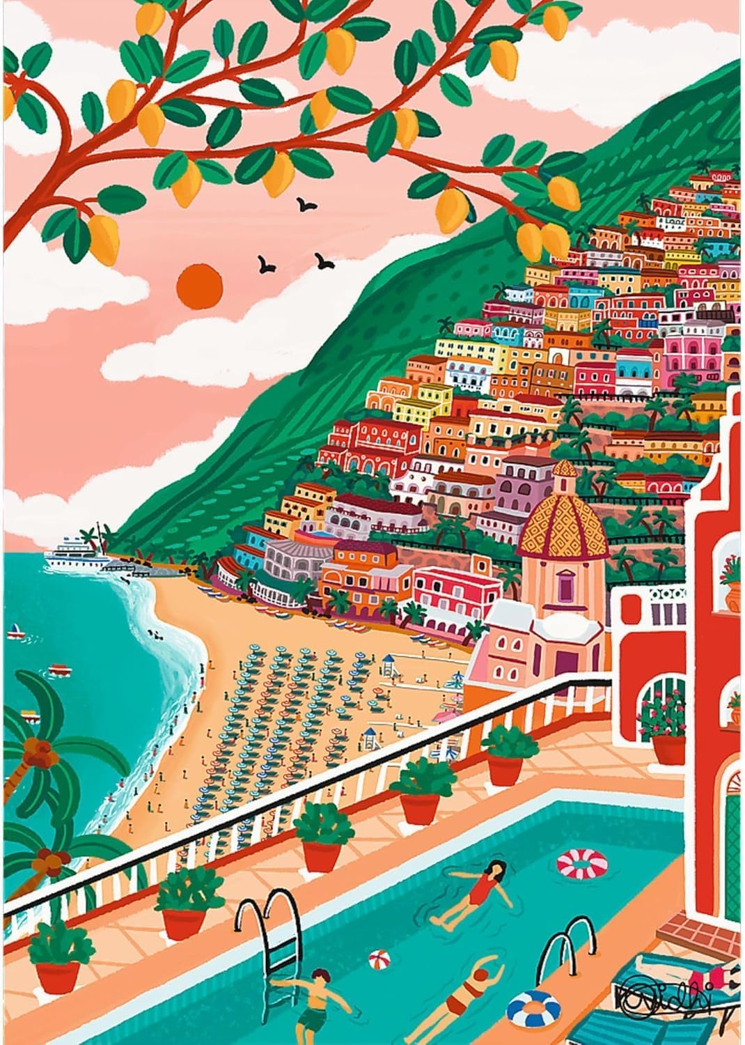 Positano, Olaszország Trefl 1000 darabos kirakó puzzle (TR - 10895 5900511108958) - puzzlegarden