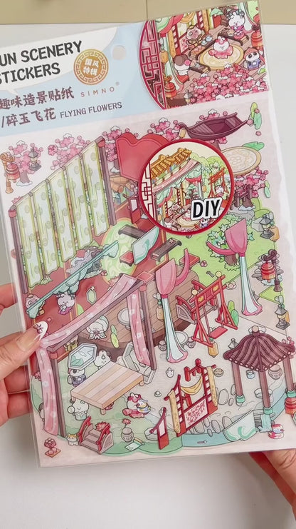 Repülő virágok - matricajelenet