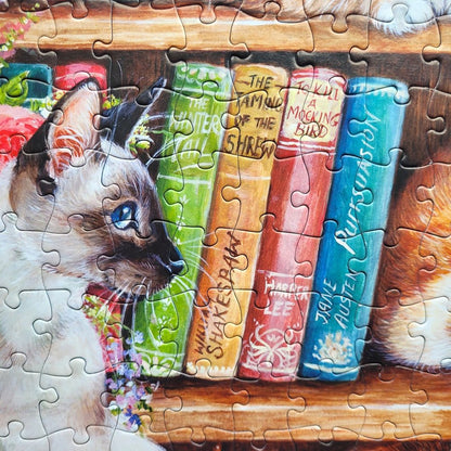 Puss Back in Books Gibsons 500 darabos kirakó puzzle (G - G3560 5012269035605) - puzzlegarden