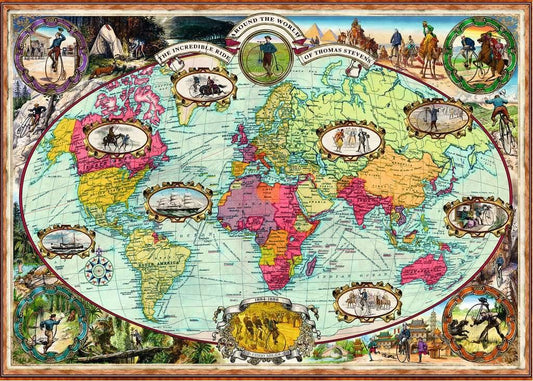 Biciklivel a Világ Körül Ravensburger 1000 darabos kirakó puzzle (RA - 16995) - puzzlegarden