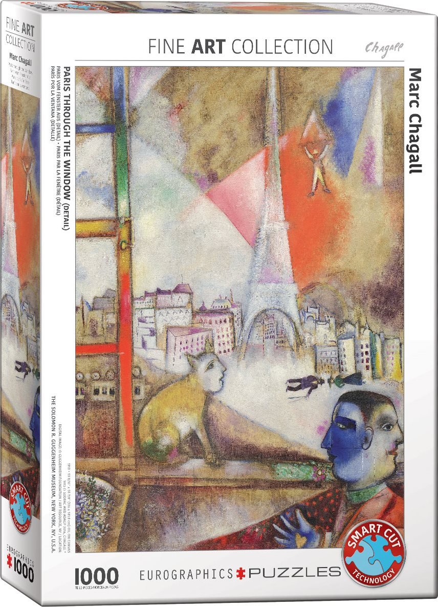 Chagall - Párizs az Ablakon Keresztül (részlet) EuroGraphics 1000 darabos kirakó puzzle (EUR-6000-0853 628136608534) - puzzlegarden