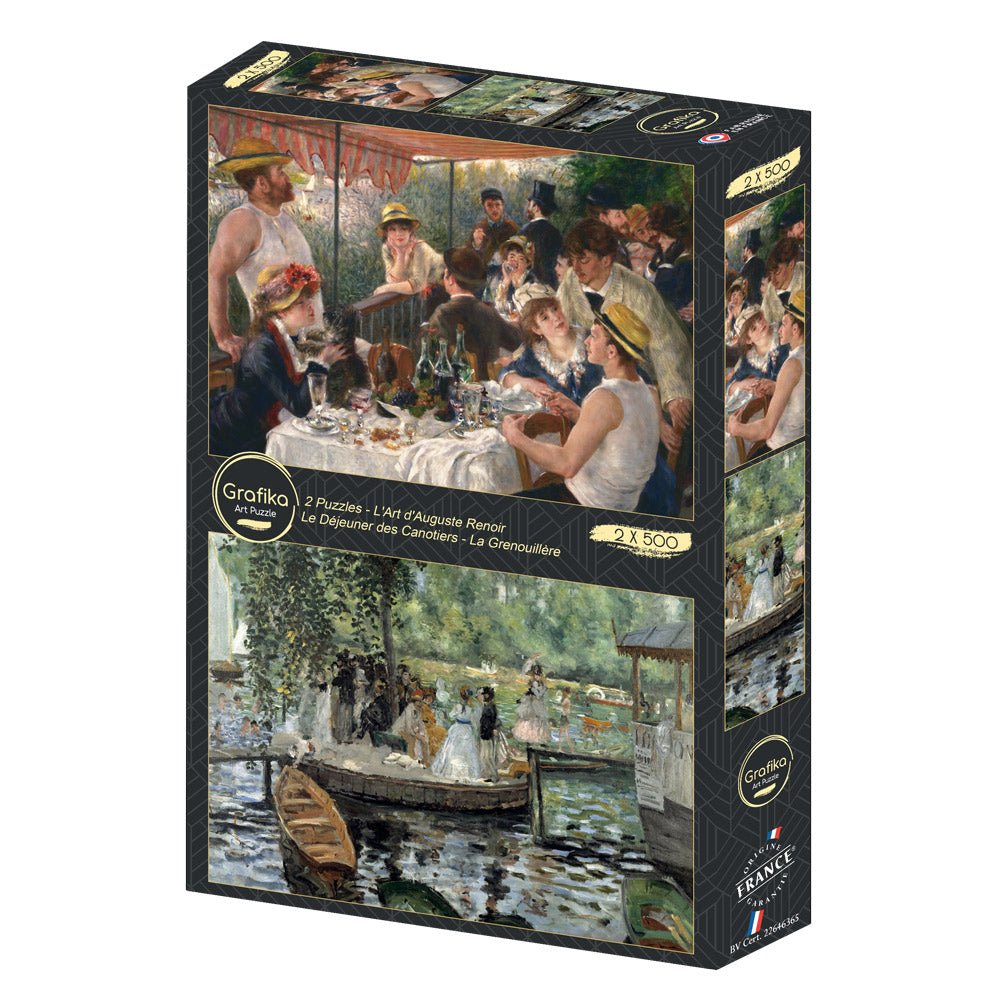 Renoir művészete: Az evezősök reggelije – La Grenouillère – 2×500 Grafika 500 darabos kirakó puzzle (GR-33706) - puzzlegarden
