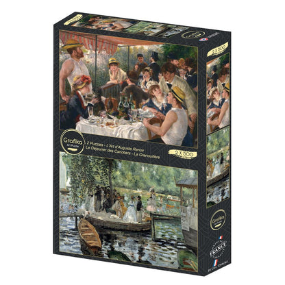 Renoir művészete: Az evezősök reggelije – La Grenouillère – 2×500 Grafika 500 darabos kirakó puzzle (GR-33706) - puzzlegarden