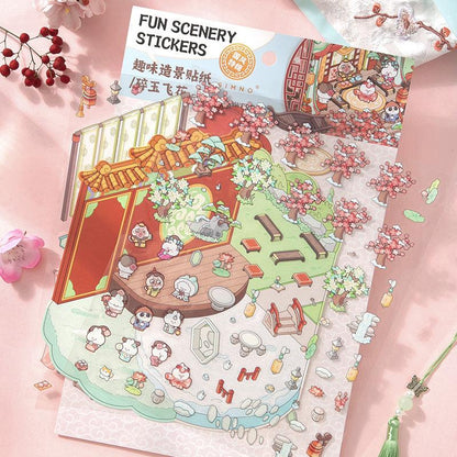 Repülő virágok - matricajelenet Simno 1 darabos kirakó puzzle (SN-6941776321125) - puzzlegarden