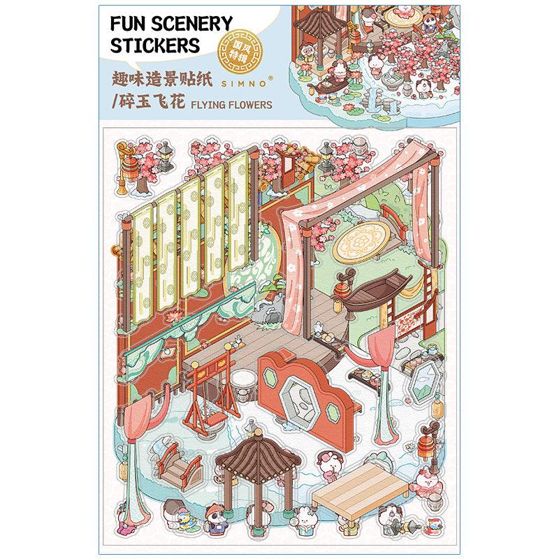 Repülő virágok - matricajelenet Simno 1 darabos kirakó puzzle (SN-6941776321125) - puzzlegarden