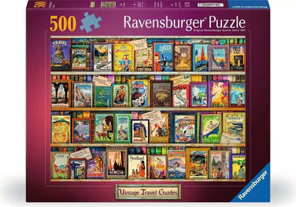 Retro utazási könyvek Ravensburger 500 darabos kirakó puzzle (RA-12000508) - puzzlegarden