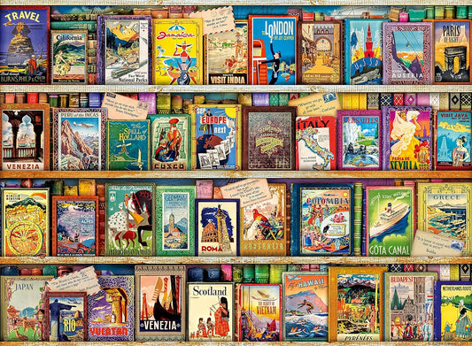 Retro utazási könyvek Ravensburger 500 darabos kirakó puzzle (RA-14752 4005556147526) - puzzlegarden