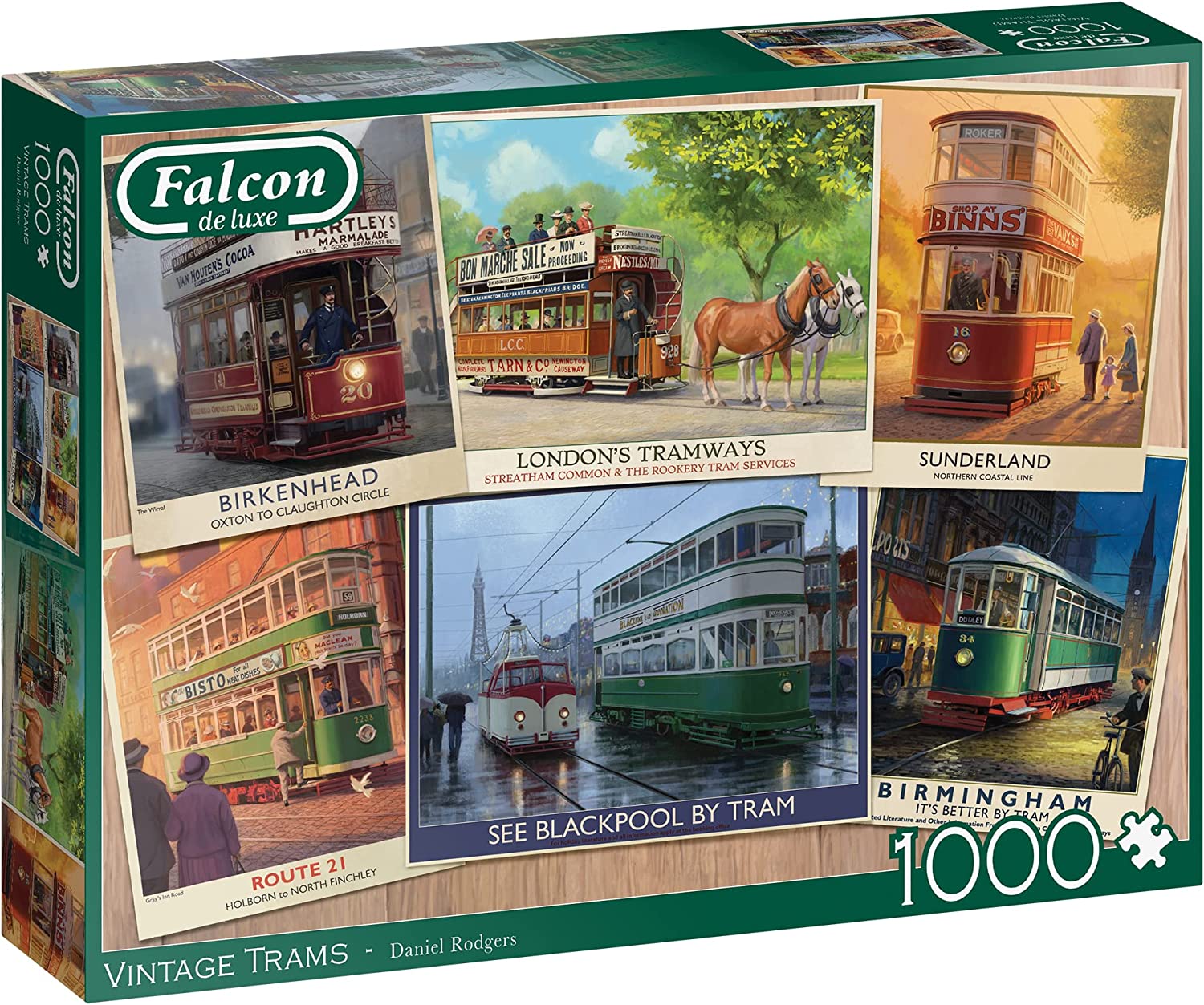 Retro villamosok Falcon 1000 darabos kirakó puzzle (FA - 11367 8710126113677) - puzzlegarden