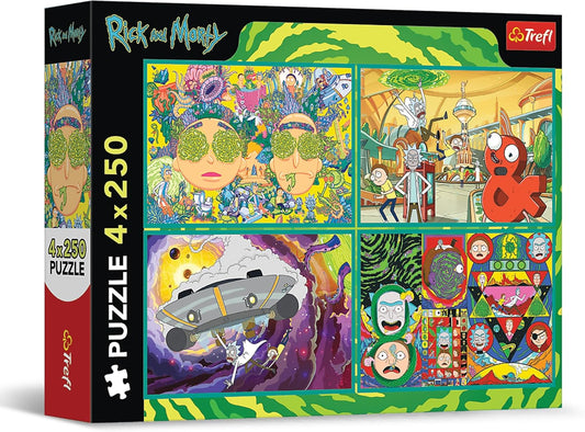 Rick és Morty kifordított világa - 4x250 Trefl 250 darabos kirakó puzzle (TR - 13338 5900511133387) - puzzlegarden