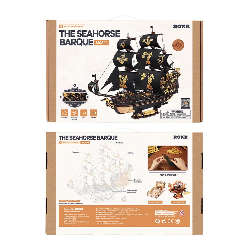 Rokr - A csikóhal - bárka Robotime 603 darabos kirakó puzzle (RO-MCB02) - puzzlegarden