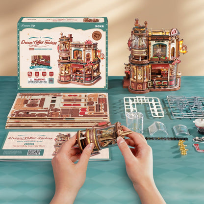 Rokr - Álom kávégyár Robotime 593 darabos kirakó puzzle (RO-EAB02) - puzzlegarden
