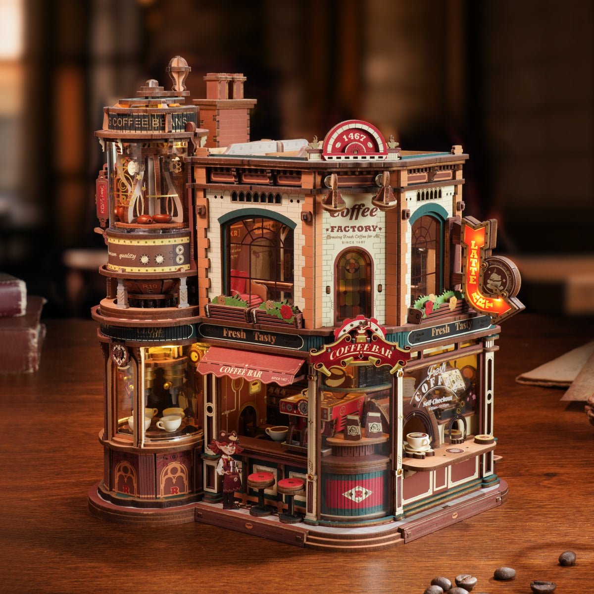 Rokr - Álom kávégyár Robotime 593 darabos kirakó puzzle (RO-EAB02) - puzzlegarden