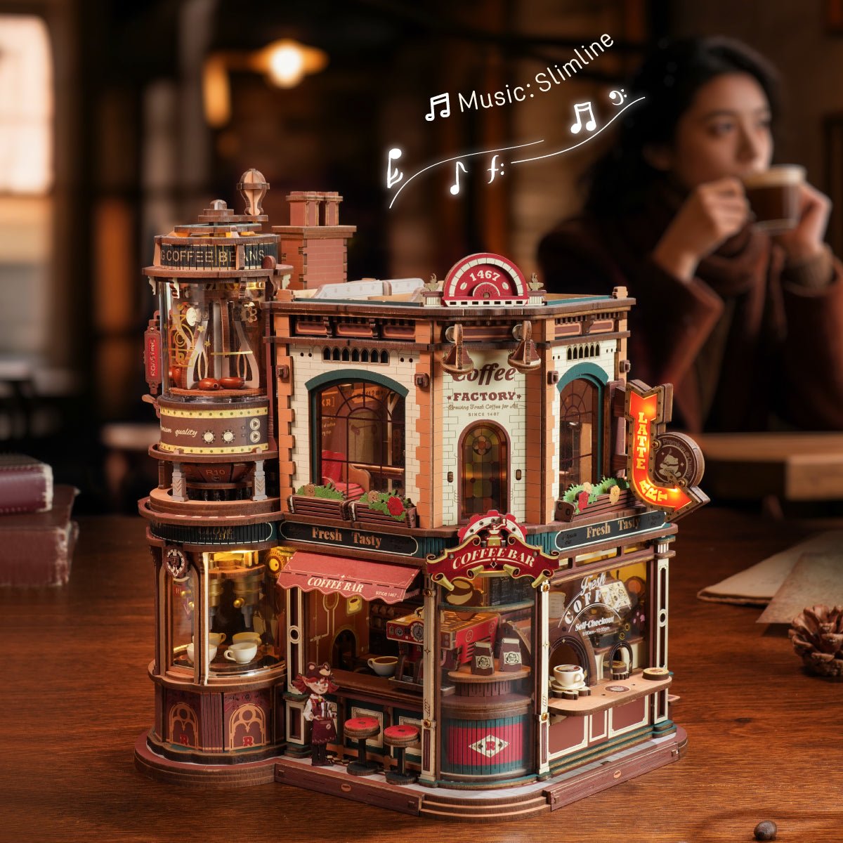 Rokr - Álom kávégyár Robotime 593 darabos kirakó puzzle (RO-EAB02) - puzzlegarden