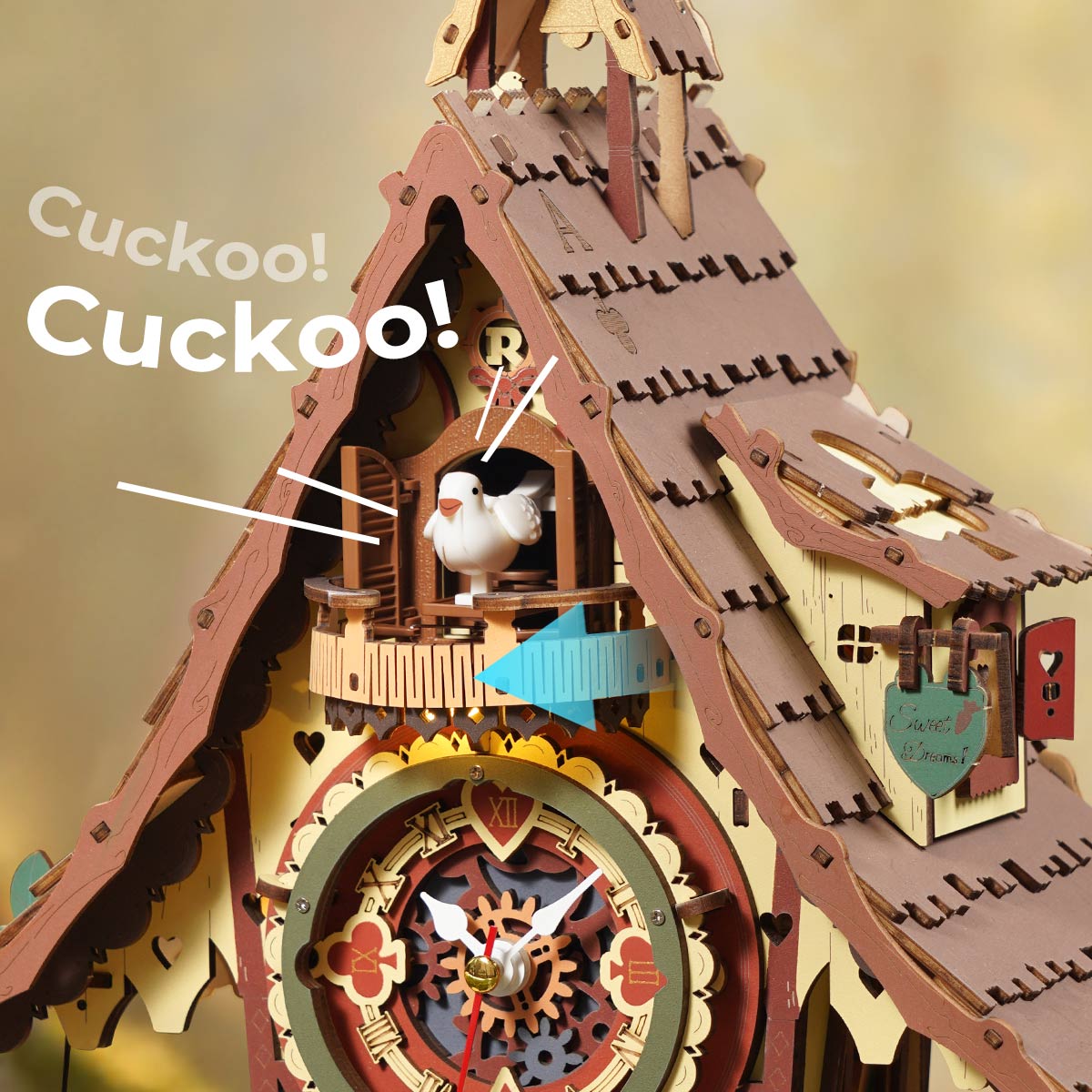 Rokr - Kakukkos óra Robotime 435 darabos kirakó puzzle (RO-LC901C) - puzzlegarden