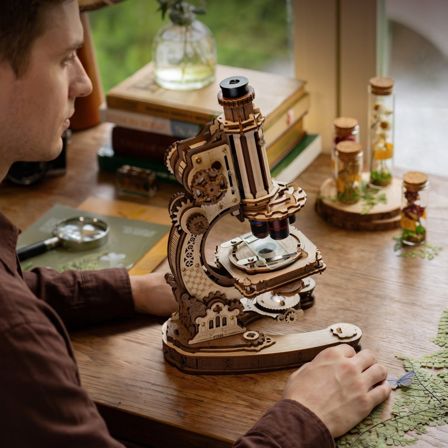 Rokr - Mechanikus mikroszkóp Robotime 260 darabos kirakó puzzle (RO-ST005) - puzzlegarden