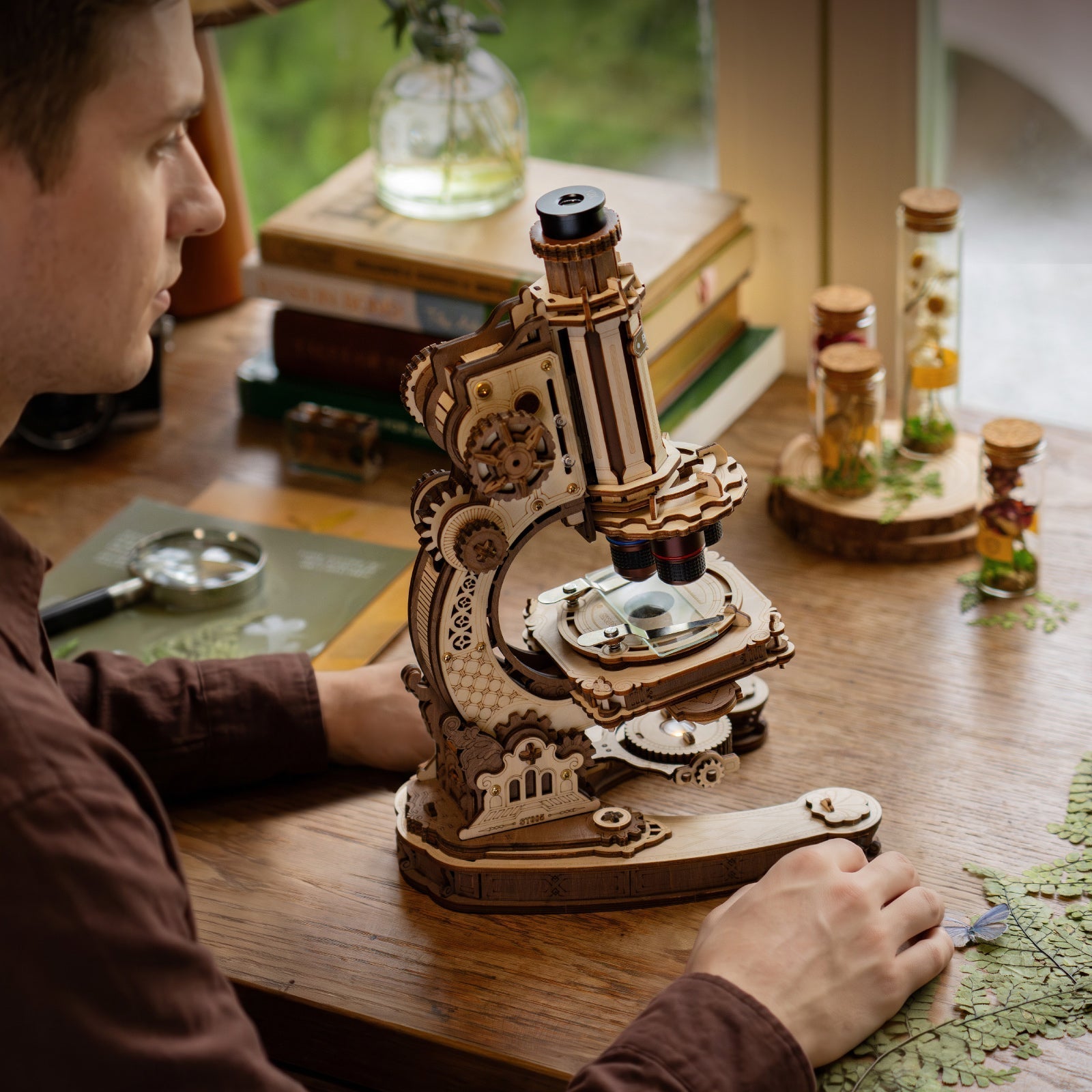 Rokr - Mechanikus mikroszkóp Robotime 260 darabos kirakó puzzle (RO-ST005) - puzzlegarden