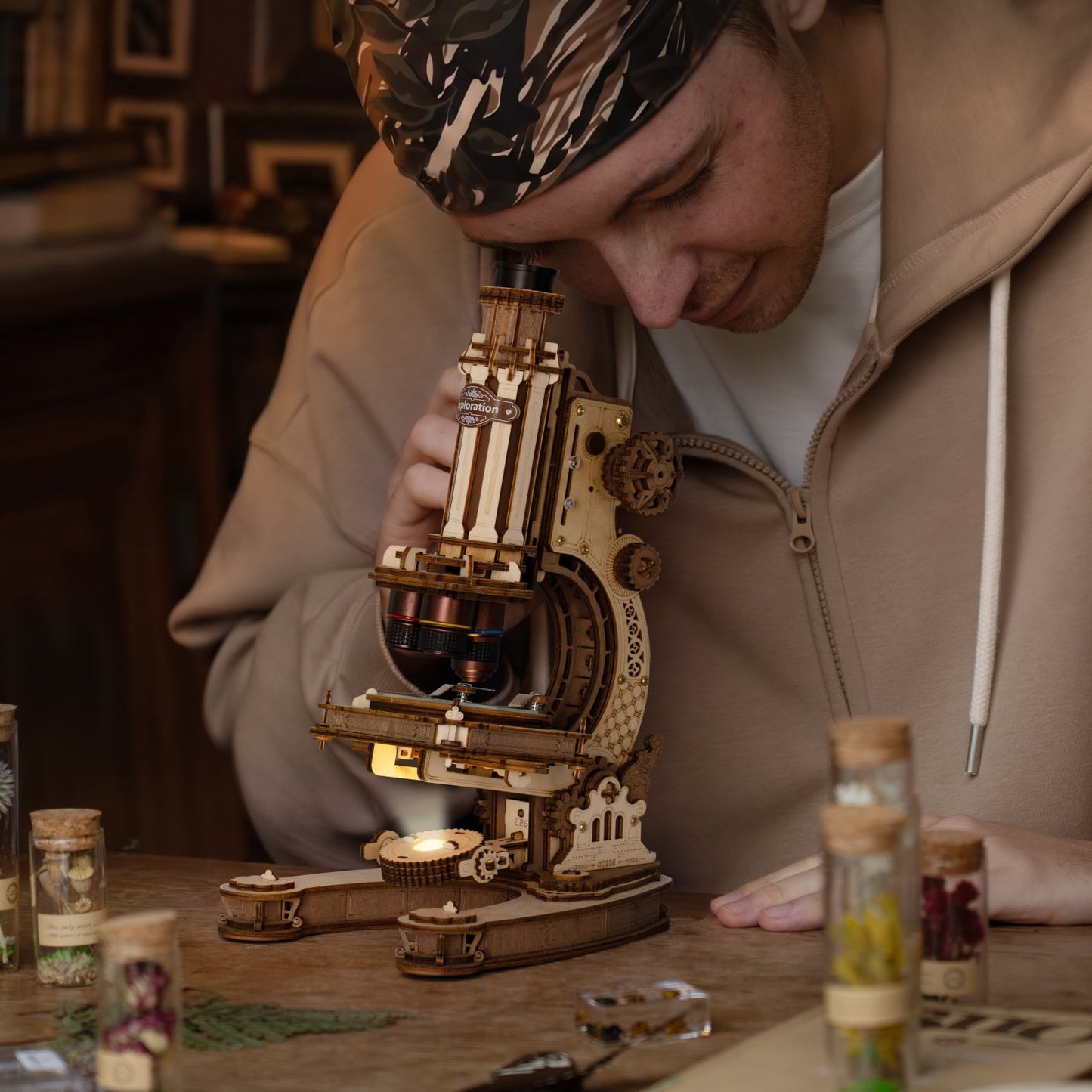 Rokr - Mechanikus mikroszkóp Robotime 260 darabos kirakó puzzle (RO-ST005) - puzzlegarden