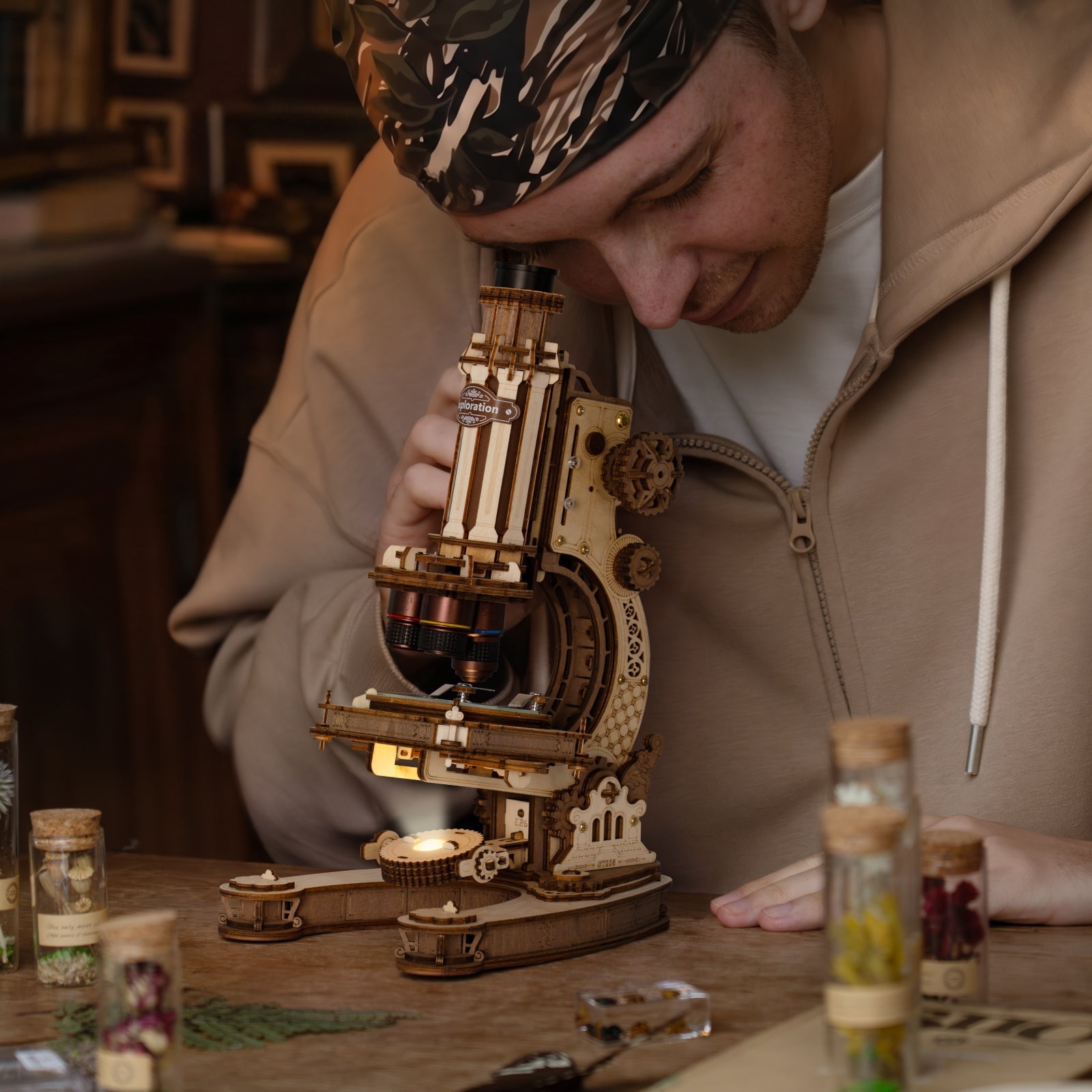 Rokr - Mechanikus mikroszkóp Robotime 260 darabos kirakó puzzle (RO-ST005) - puzzlegarden