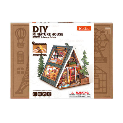 Rolife - A-Frame erdei házikó Robotime 336 darabos kirakó puzzle (RO-DG181) - puzzlegarden