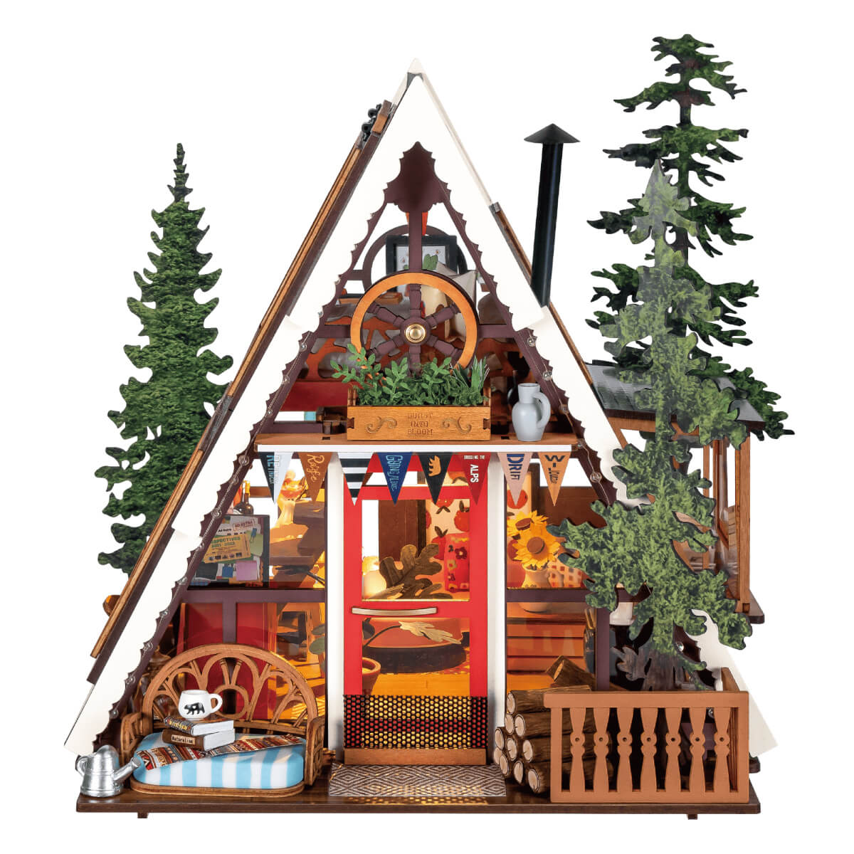 Rolife - A-Frame erdei házikó Robotime 336 darabos kirakó puzzle (RO-DG181) - puzzlegarden