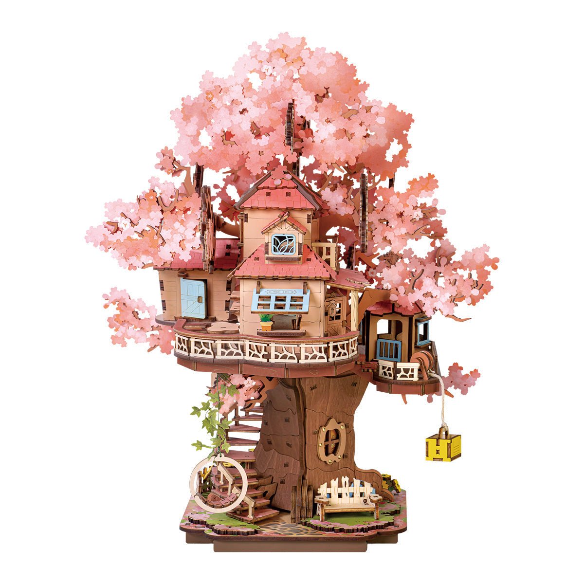 Rolife - Cseresznyevirágos lombház Robotime 535 darabos kirakó puzzle (RO-TGS04) - puzzlegarden