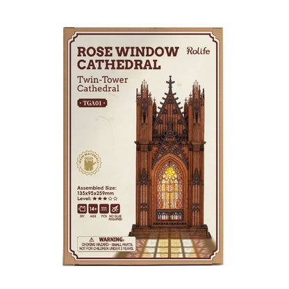 Rolife - Kéttornyú katedrális Robotime 111 darabos kirakó puzzle (RO-TGA01) - puzzlegarden