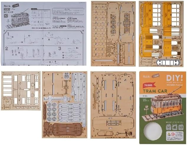 Rolife - Villamoskocsi Robotime 145 darabos kirakó puzzle (RO - TG505 6946785115376) - puzzlegarden