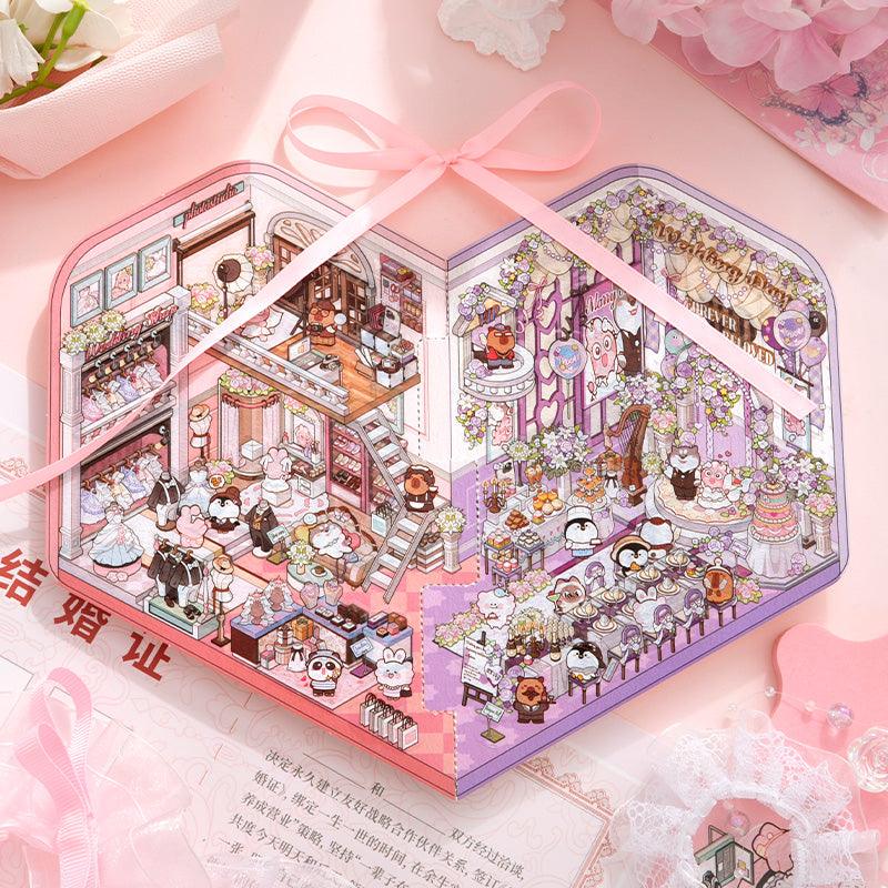 Romantikus esküvő - matricajelenet Simno 2 darabos kirakó puzzle (SN-6941776322016) - puzzlegarden