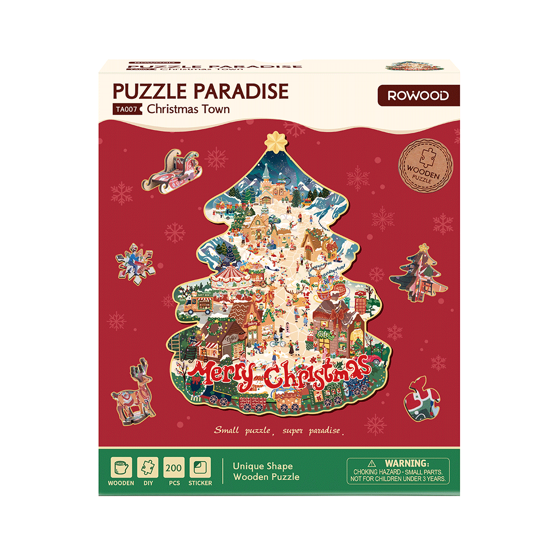 Rowood - Karácsonyi városka Robotime 200 darabos kirakó puzzle (RO-TA007) - puzzlegarden