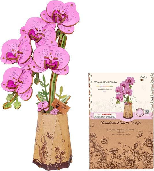 Rowood - Lila Orchidea Robotime 132 darabos kirakó puzzle (RO - TW091) - puzzlegarden
