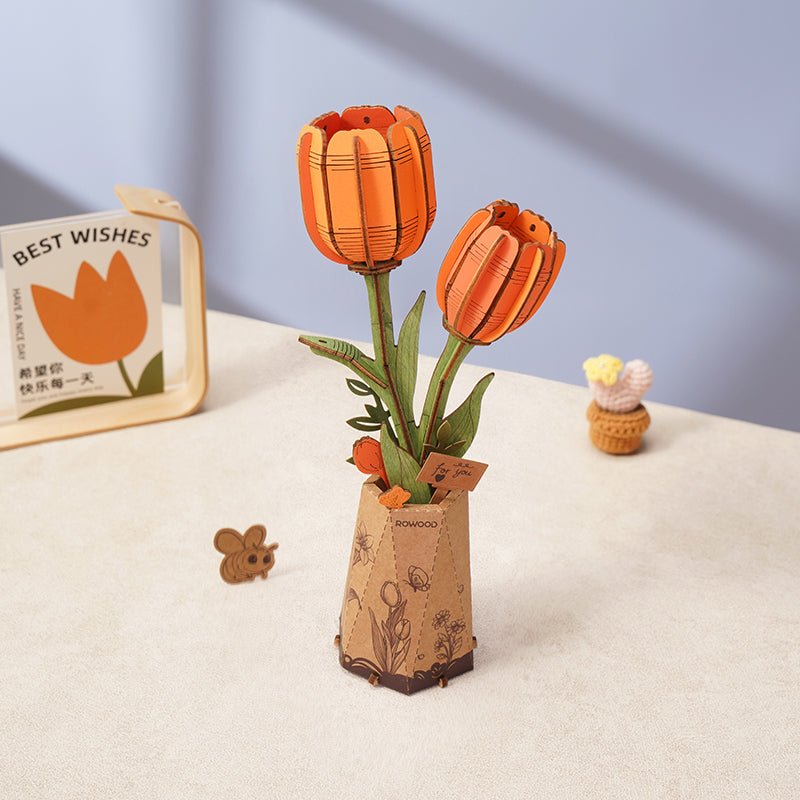 Rowood - Narancssárga Tulipán Robotime 76 darabos kirakó puzzle (RO - TW081) - puzzlegarden