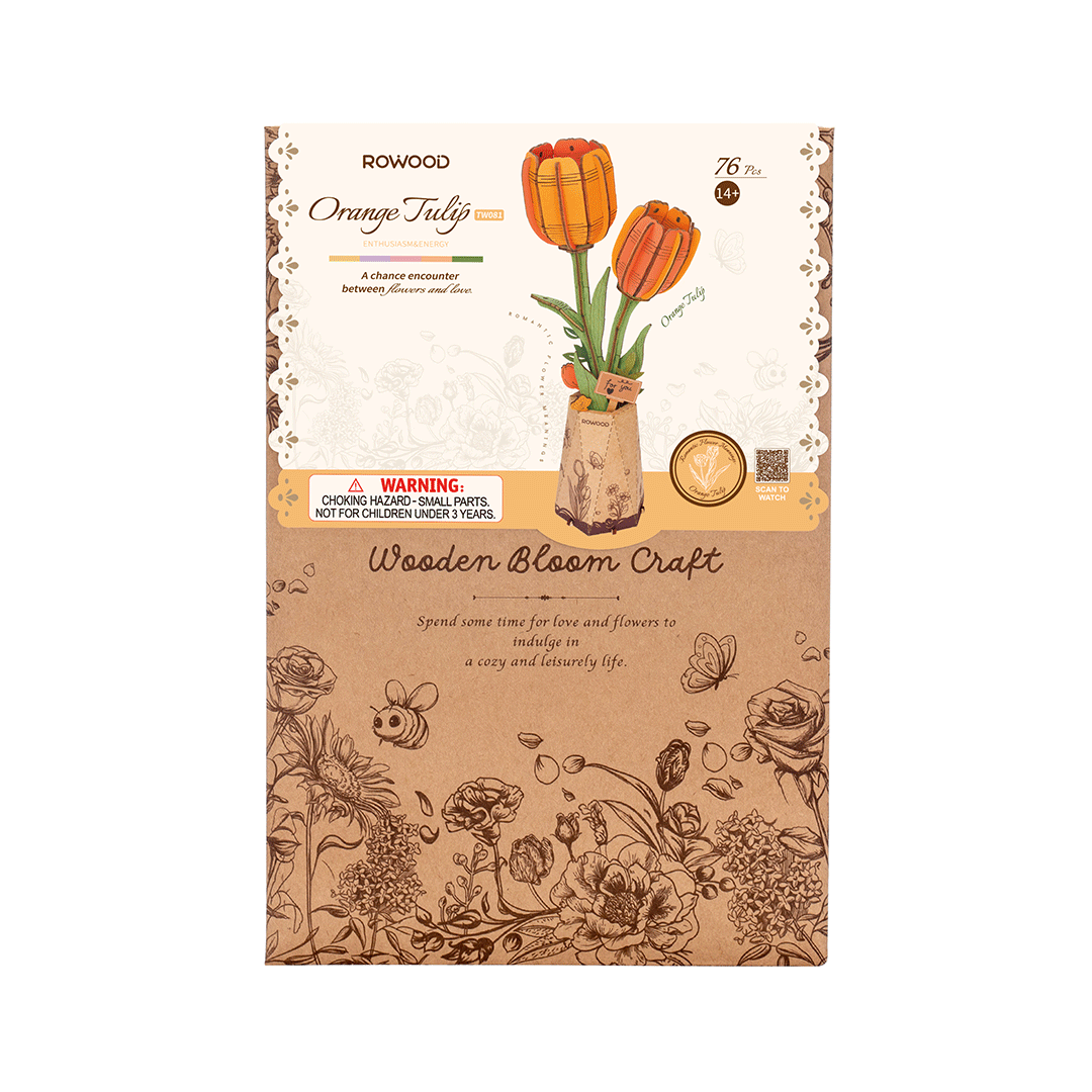 Rowood - Narancssárga Tulipán Robotime 76 darabos kirakó puzzle (RO - TW081) - puzzlegarden
