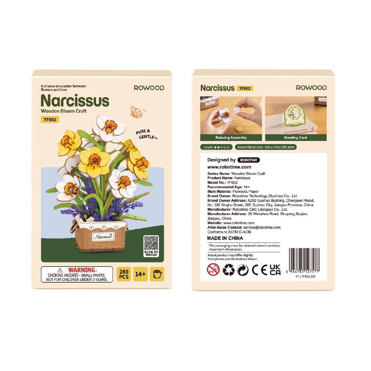 Rowood - Nárciszcsokor Robotime 280 darabos kirakó puzzle (RO-TF002) - puzzlegarden