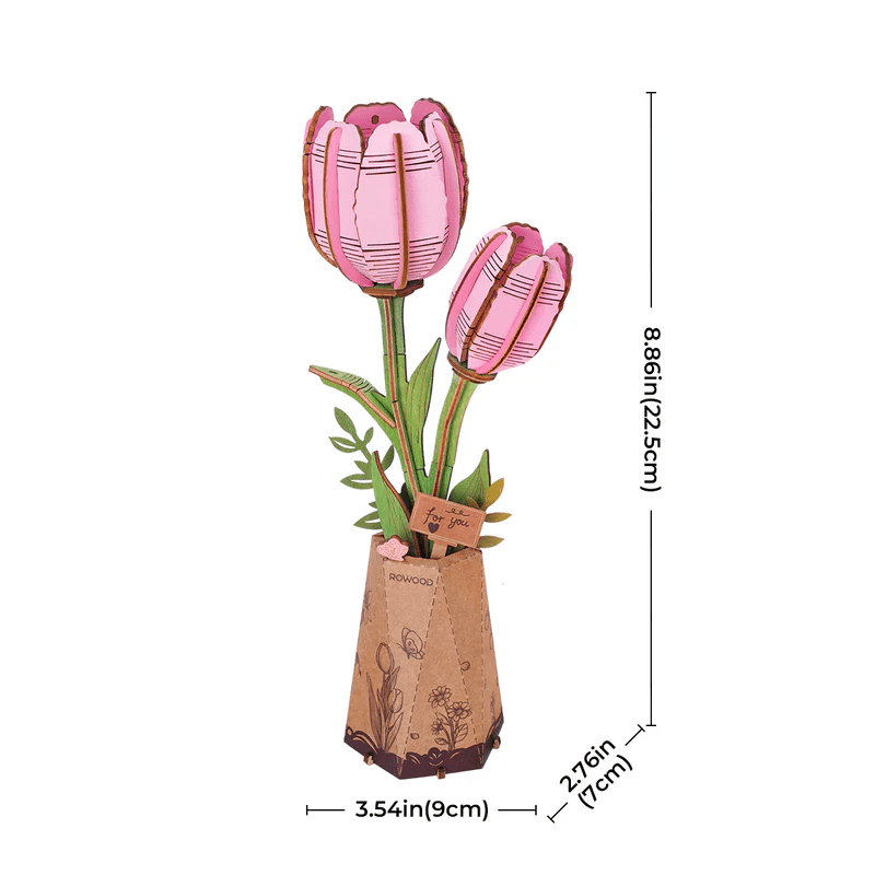 Rowood - Rózsaszín Tulipán Robotime 72 darabos kirakó puzzle (RO - TW082) - puzzlegarden