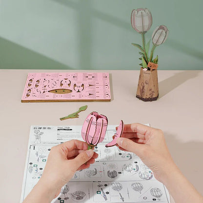 Rowood - Rózsaszín Tulipán Robotime 72 darabos kirakó puzzle (RO - TW082) - puzzlegarden