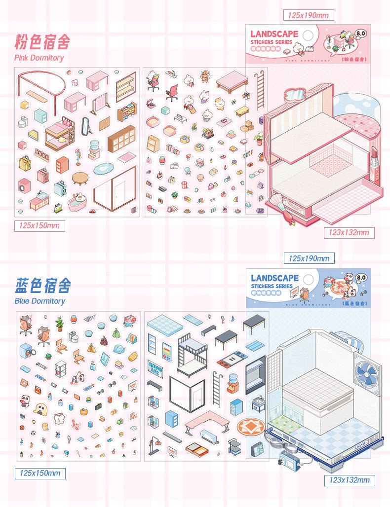 Rózsaszín kollégium - matricajelenet Simno 1 darabos kirakó puzzle (SN-6941776325567) - puzzlegarden