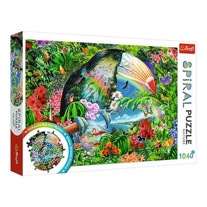 Spirál puzzle - Trópusi állatok Trefl 1000 darabos kirakó puzzle (TR-40014) - puzzlegarden