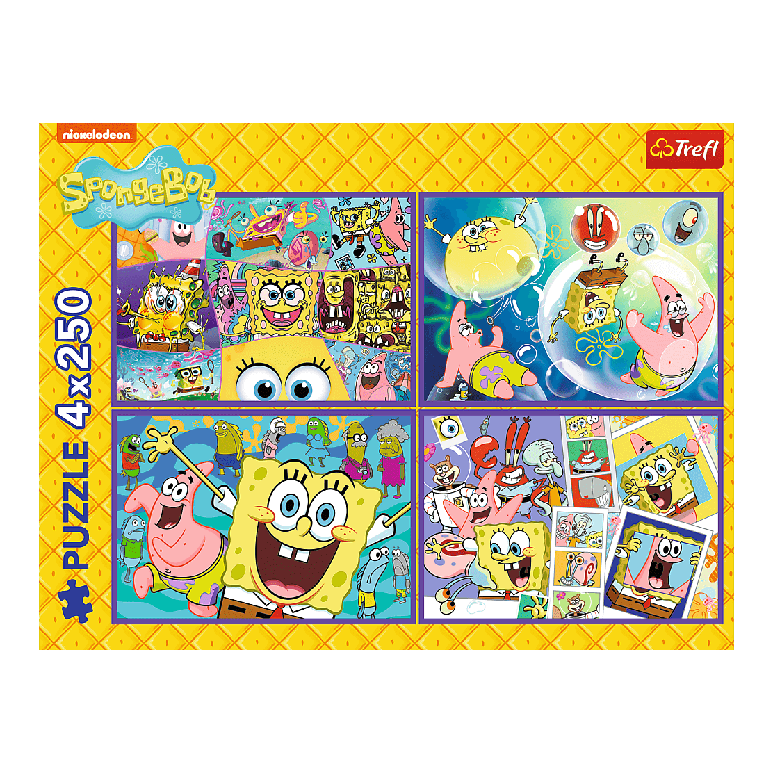 SpongyaBob bolondos világa – 4x250 Trefl 250 darabos kirakó puzzle (TR-13342) - puzzlegarden