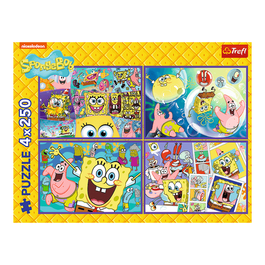 SpongyaBob bolondos világa – 4x250 Trefl 250 darabos kirakó puzzle (TR-13342) - puzzlegarden
