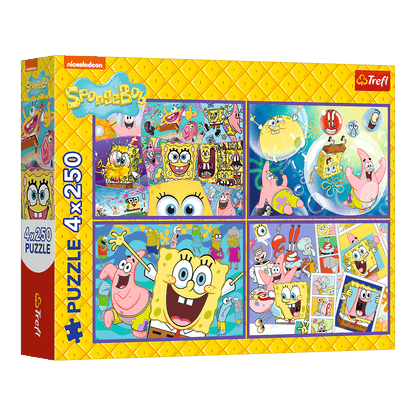 SpongyaBob bolondos világa – 4x250 Trefl 250 darabos kirakó puzzle (TR-13342) - puzzlegarden