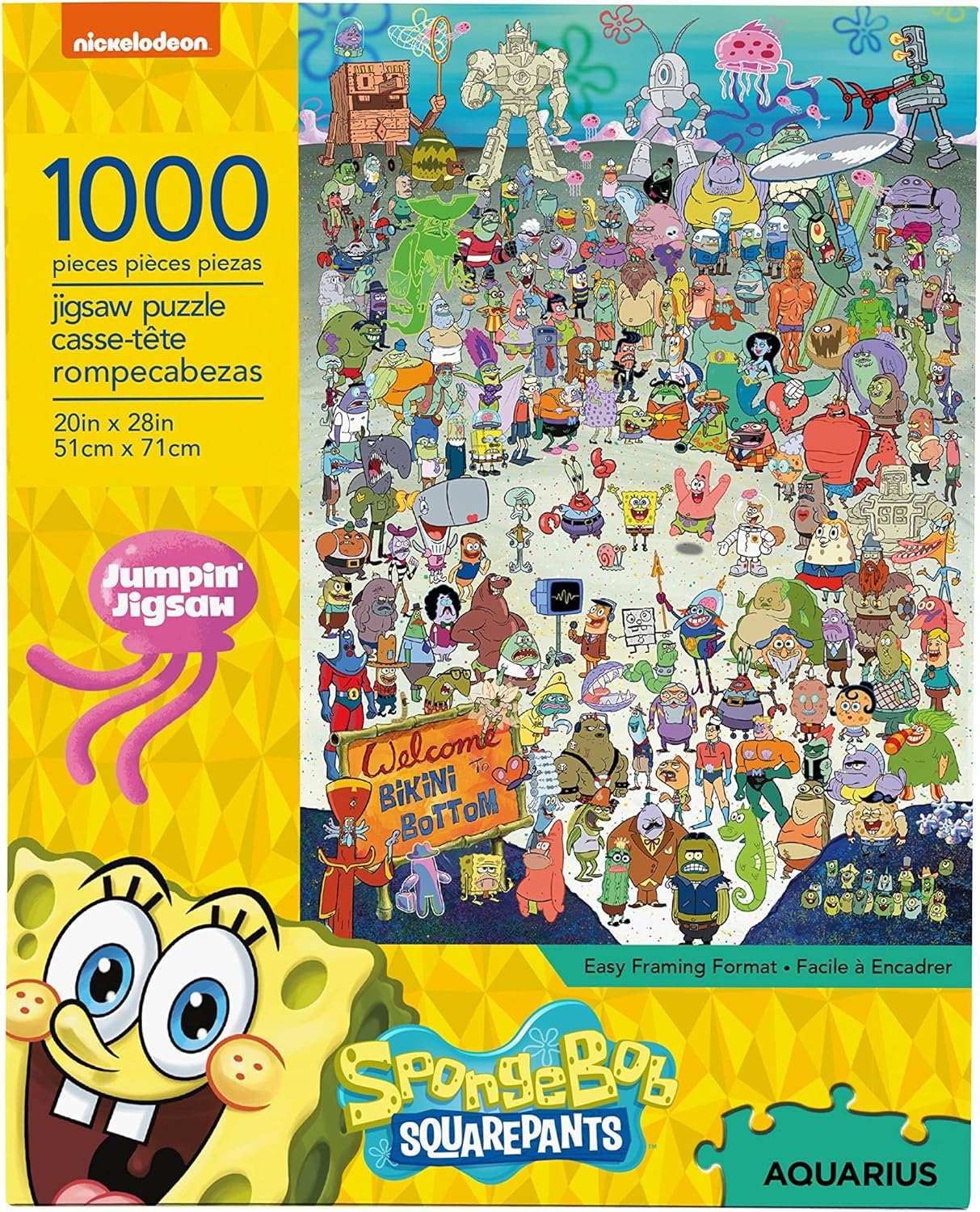 SpongyaBob Kockanadrág Aquarius 1000 darabos kirakó puzzle (AQ - 65361 840391138803) - puzzlegarden