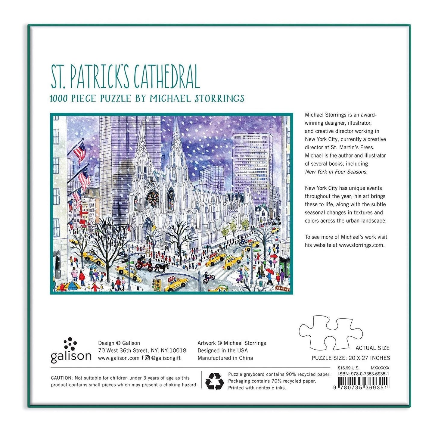 St. Patrick katedrális Galison 1000 darabos kirakó puzzle (GA-M040121C-1 9780735369351) - puzzlegarden