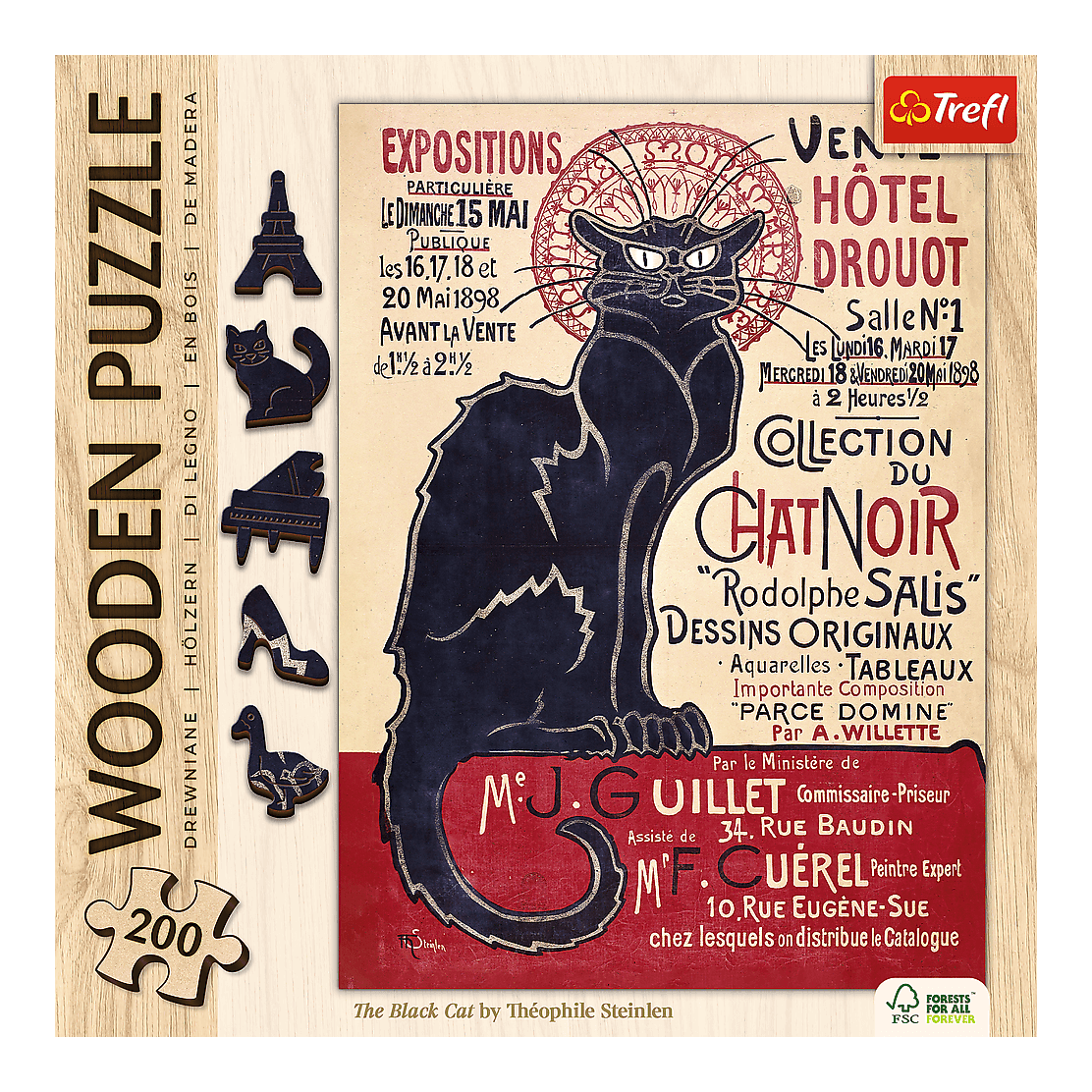 Steinlen - A Fekete Macska - FA Kirakó! Trefl 200 darabos kirakó puzzle (TR-20254) - puzzlegarden